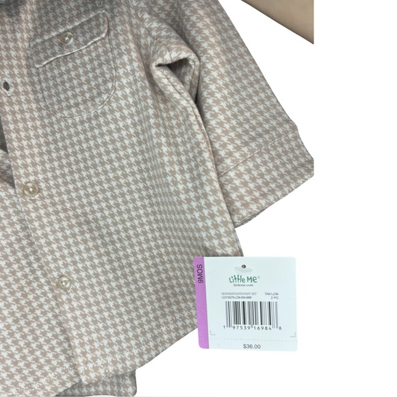 NWT Little Me Tan and Beige Houndstooth Baby Set size 3mo & 9mo (two listings) - Picture 4 of 4